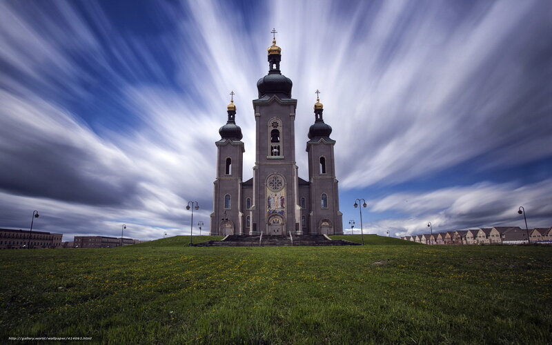Church with dramatic sky