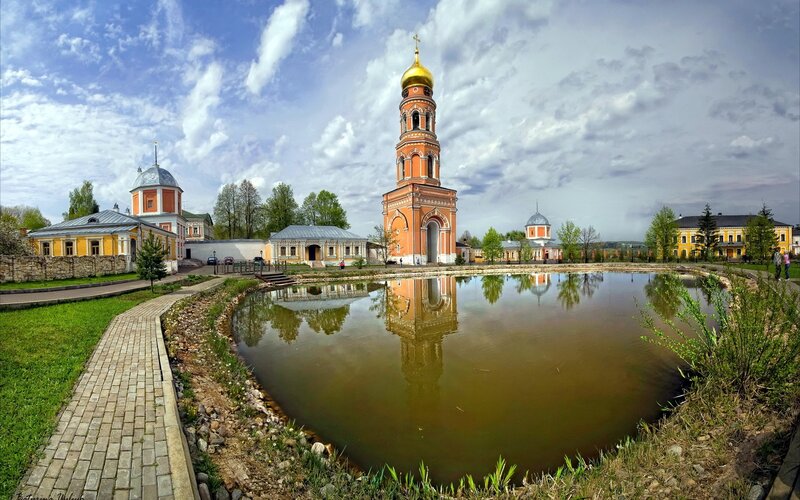 Church with Golden Dome — Blue, Serene, Spring