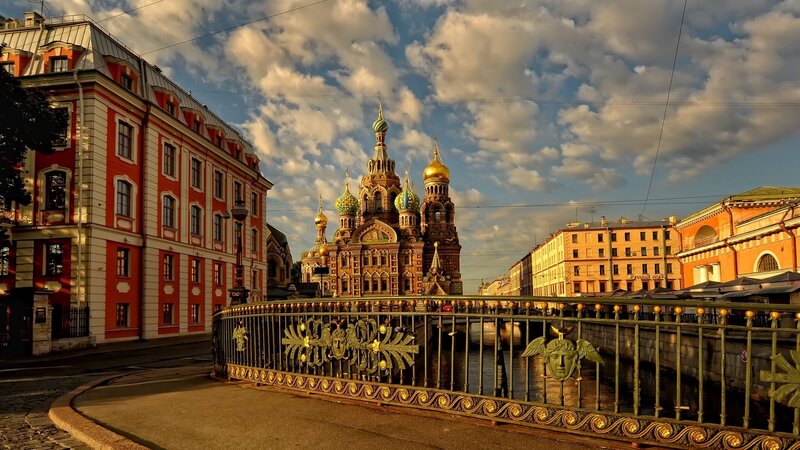 Church with Golden Domes — Gold, Dramatic, Sunset