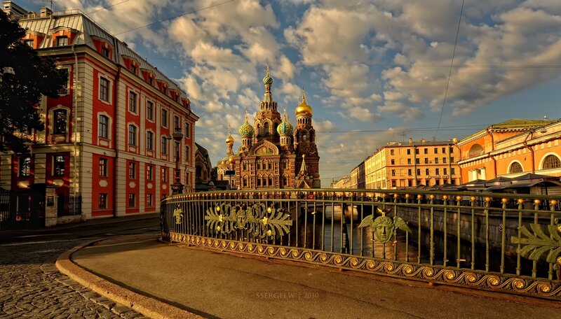 Church with Golden Domes — Gold, Dramatic