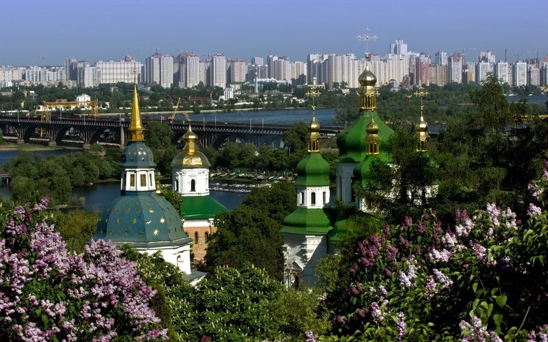 Church with Green Domes — Serene, Summer