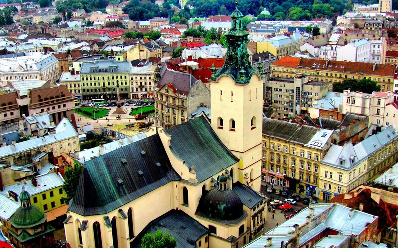 Church with Green Roof — Beige