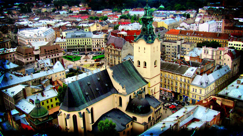 Church with Green Roof — Dramatic