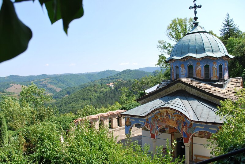 Church with mountain view