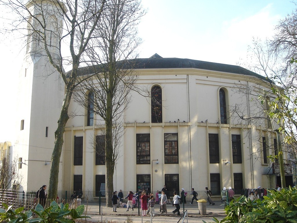 Church with people outside