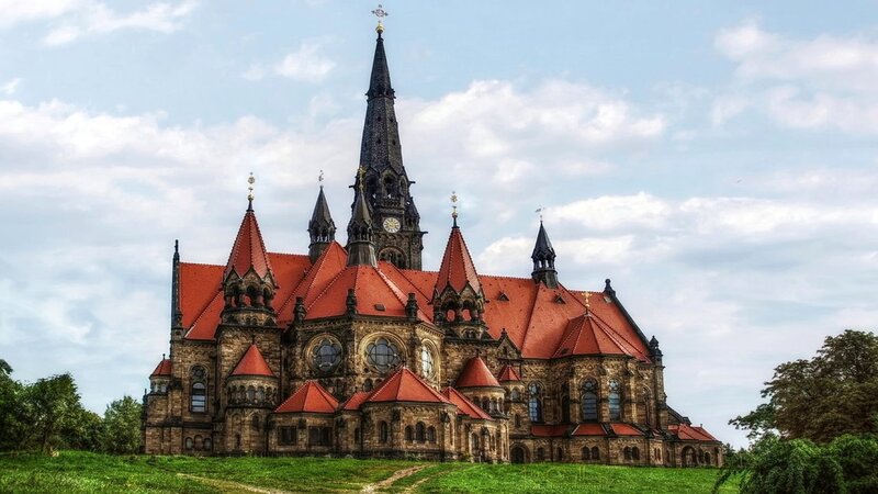Church with Red Roof — Serene