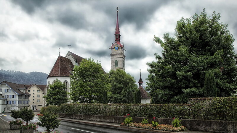 Church with Red Spire