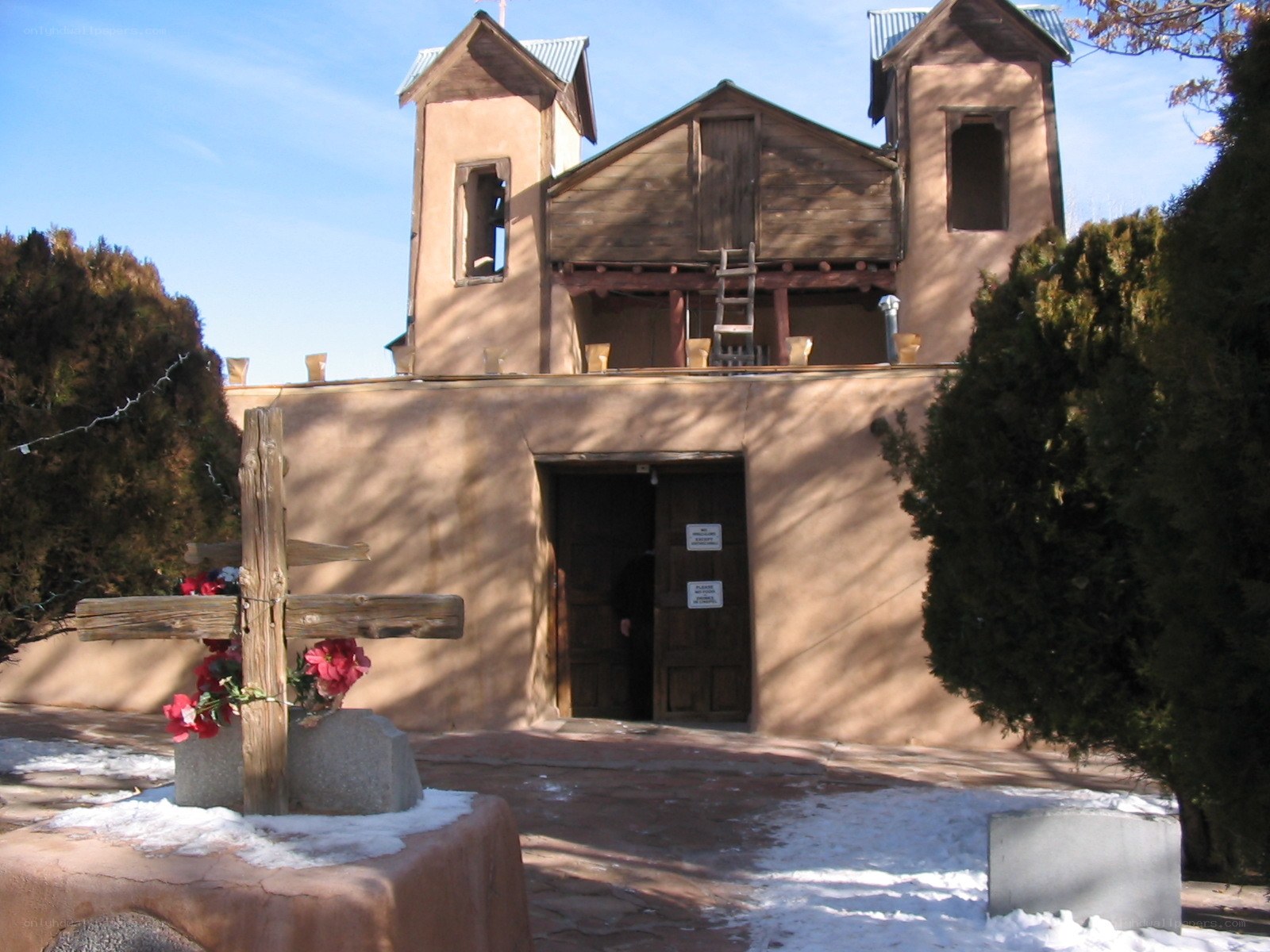 Church with snow and cross