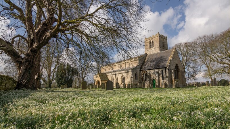 Church with Snowdrops