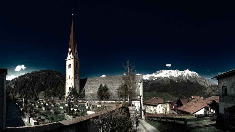 Church with Steeple — Blue, Dramatic