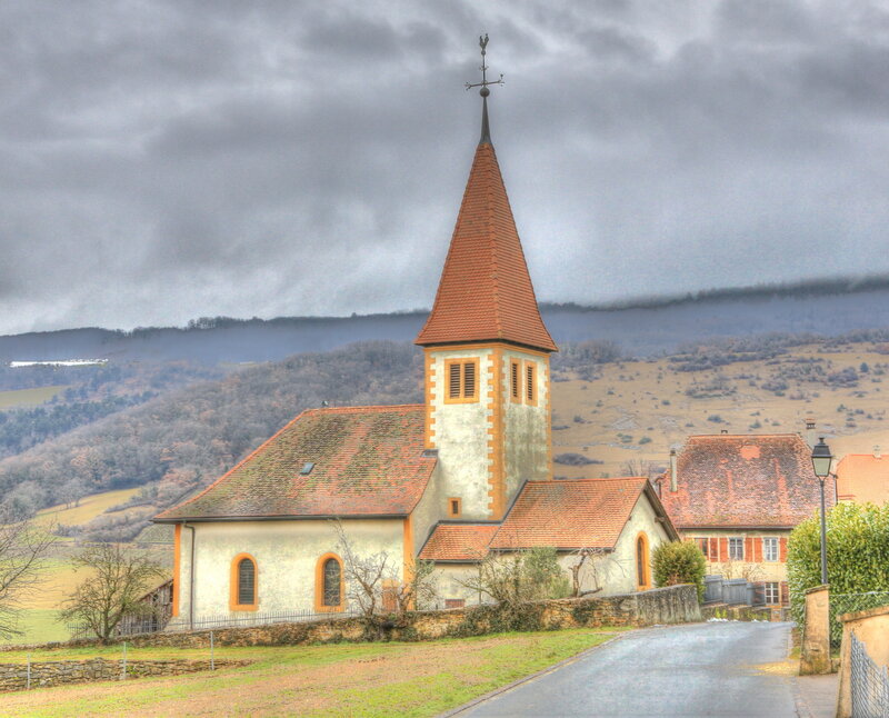 Church with Steeple — Gray