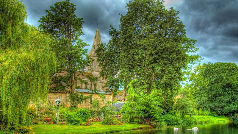 Church with Steeple — Green
