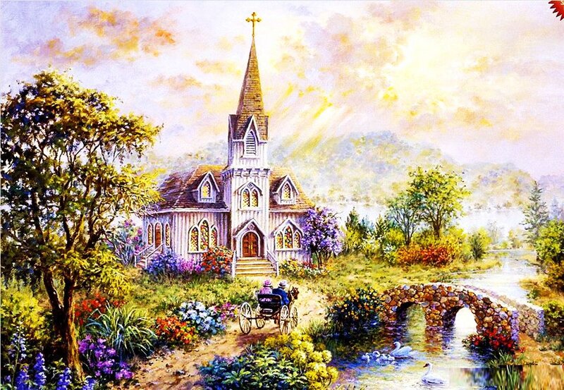 Church with Steeple — Yellow