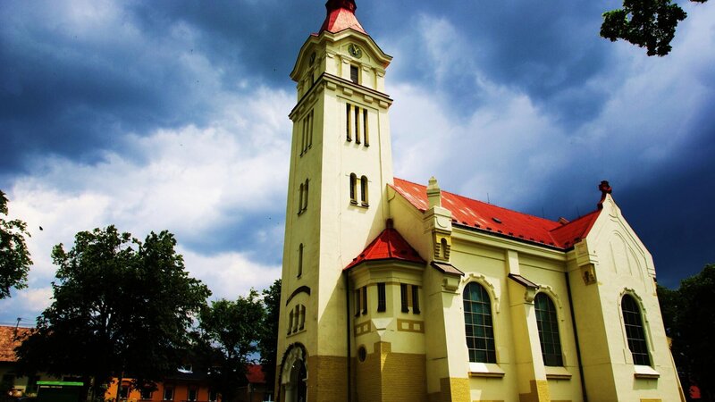 Church with Tall Tower