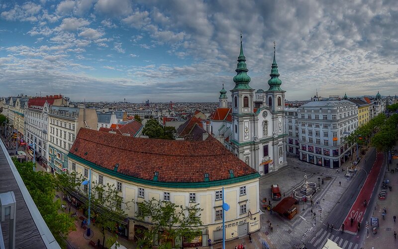 Church with Twin Spires — Blue