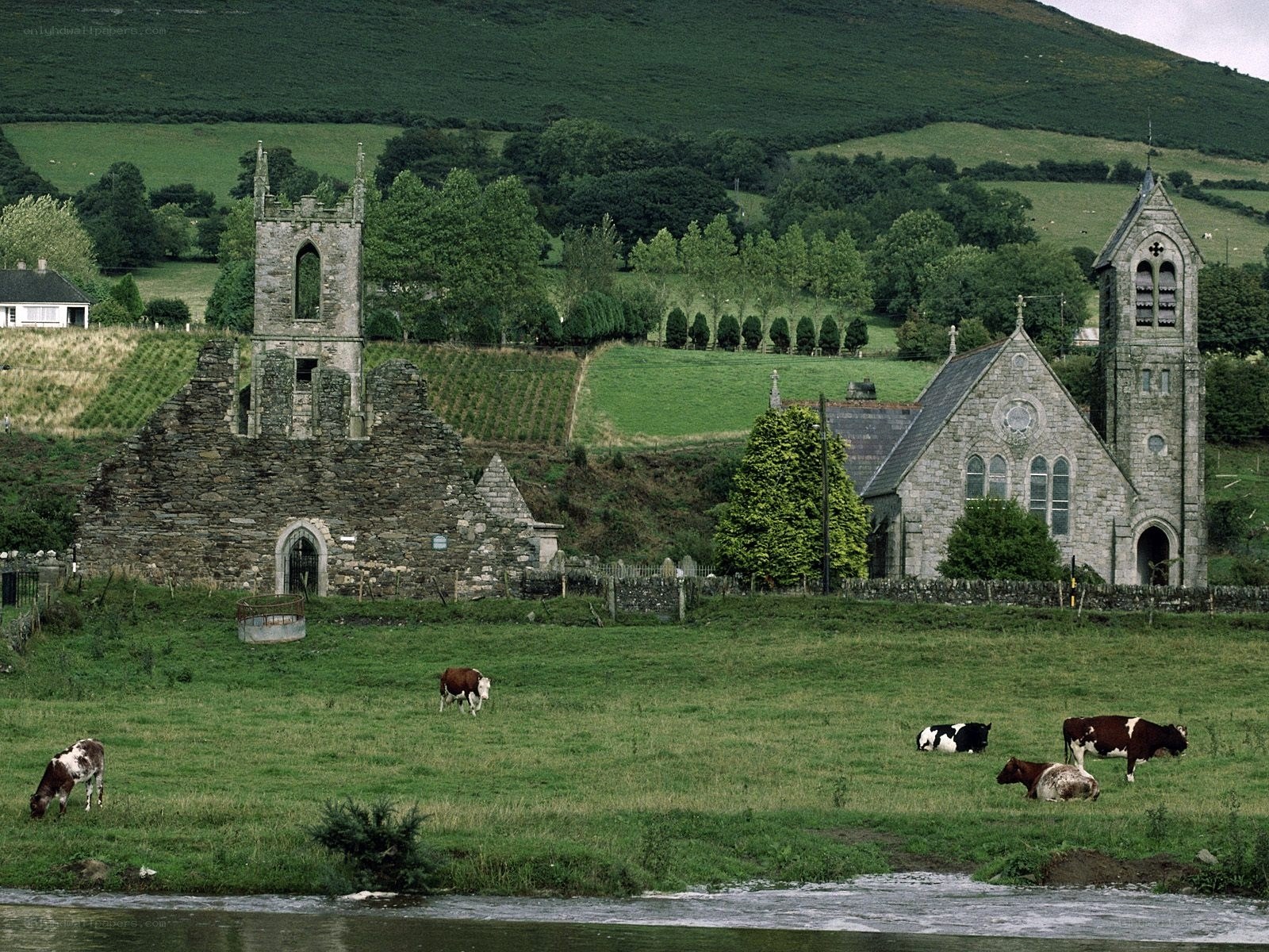 Churches in a rural valley
