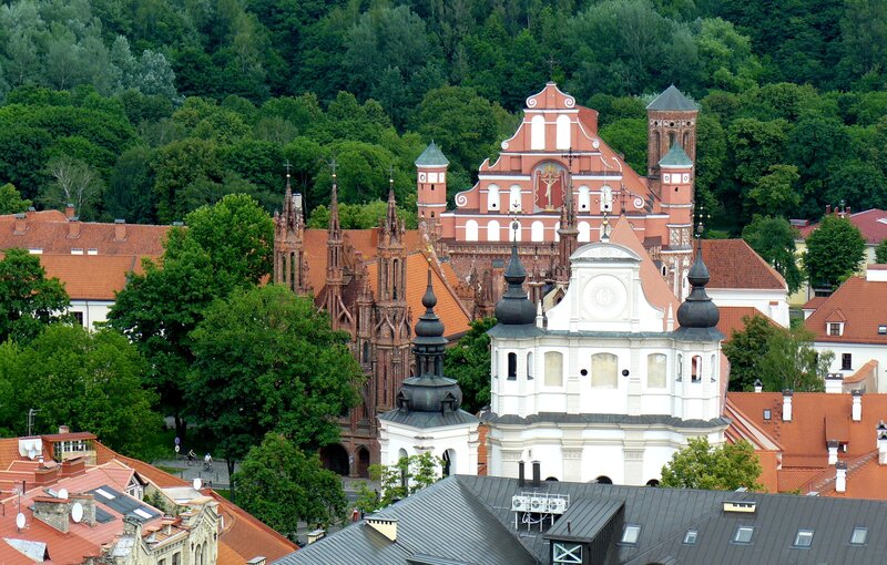 Churches in Cityscape — Green