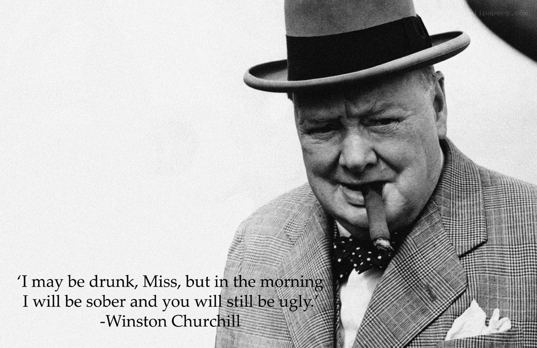 Churchill quote with cigar