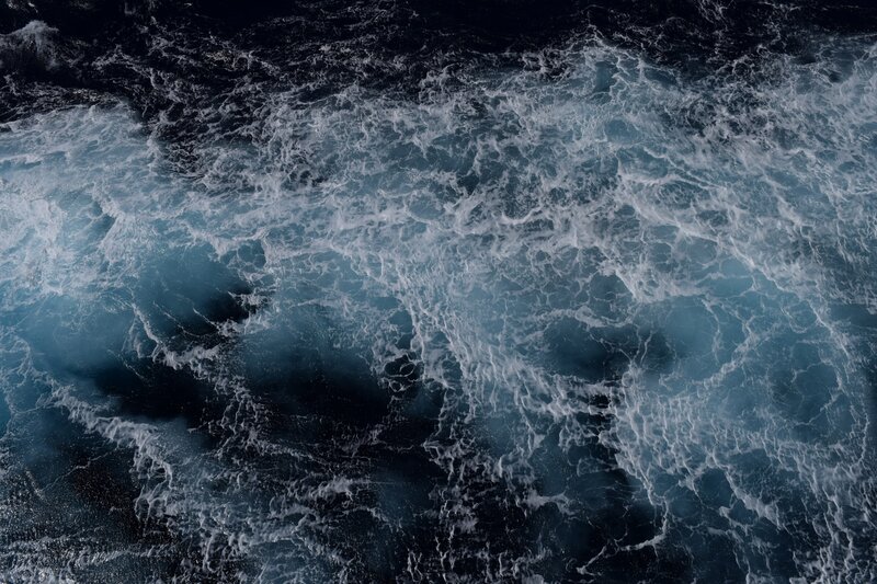 Churning Ocean Water — Blue, Dramatic