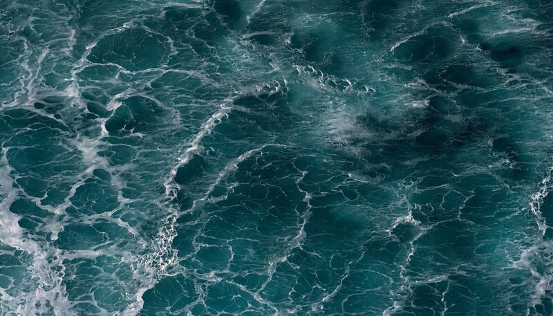 Churning Ocean Water — Blue, Turbulent