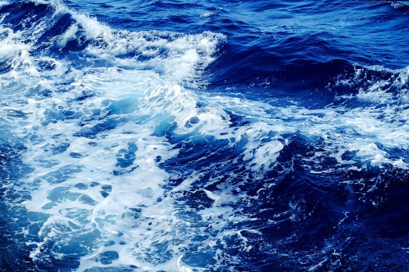 Churning ocean waves