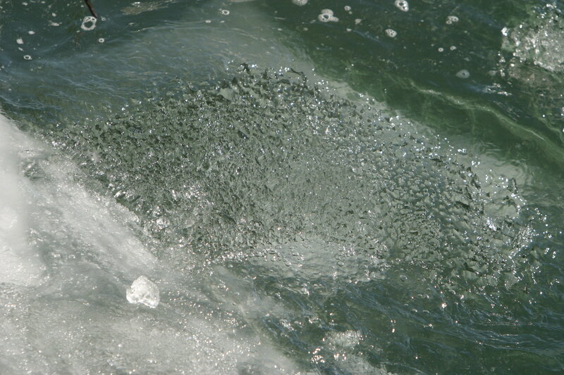 Churning water surface