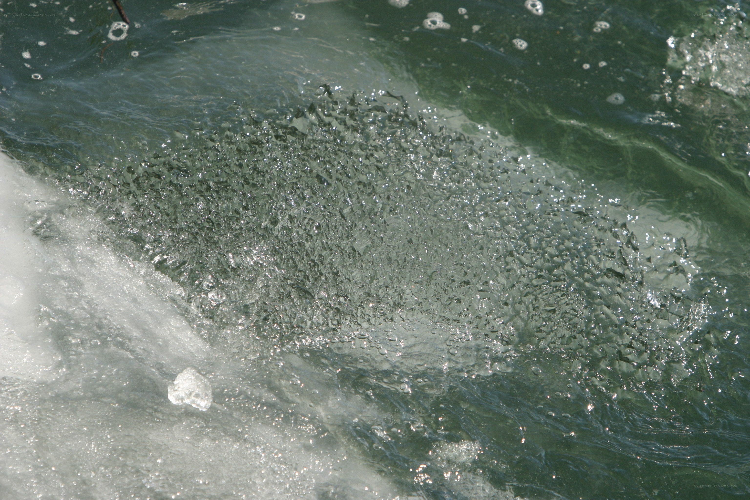 Churning water surface