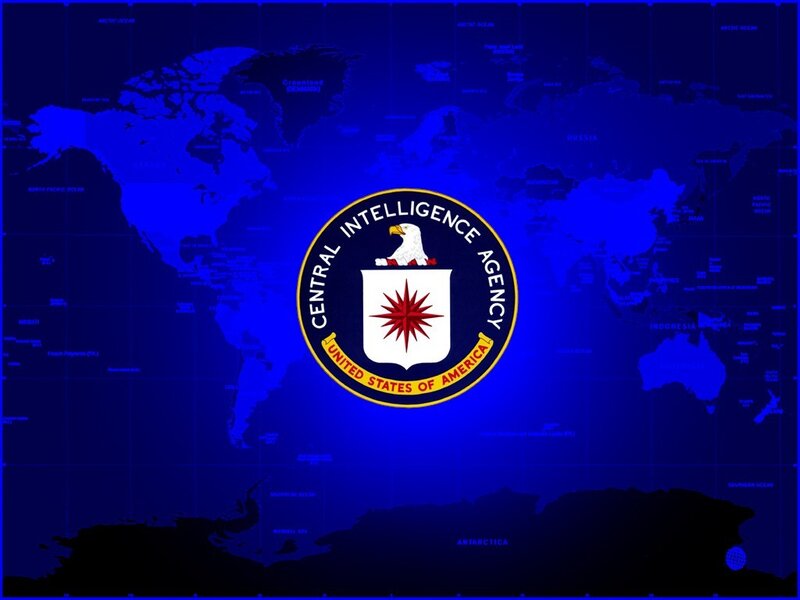 CIA logo on world map