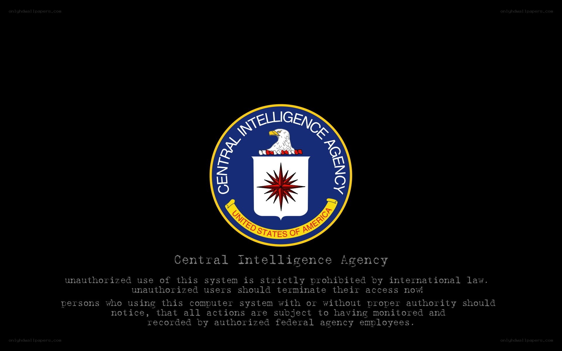 CIA system access screen