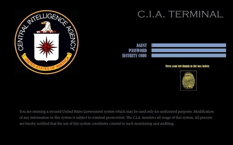 CIA terminal login screen