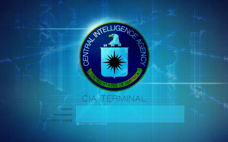 CIA Terminal Login Screen — Blue