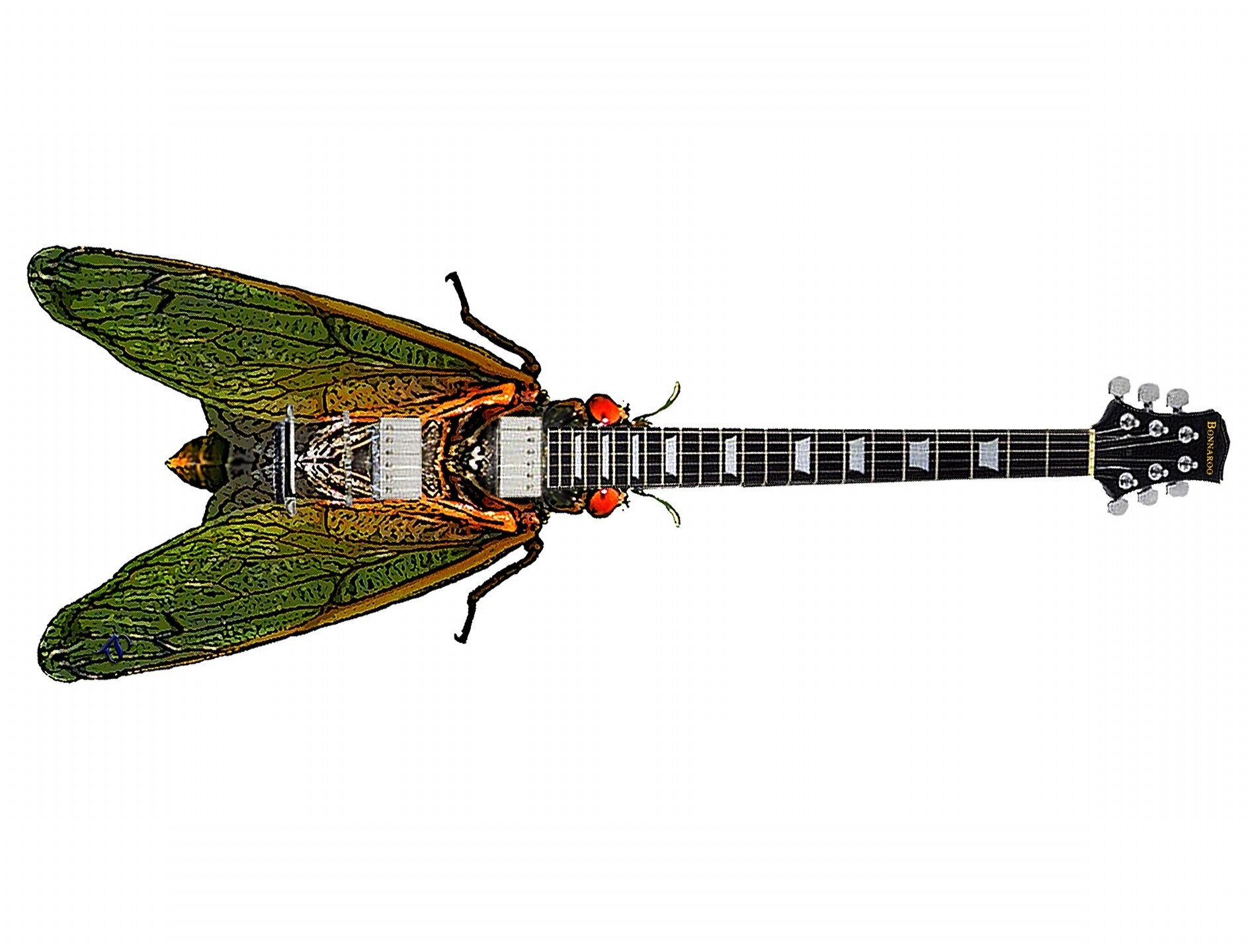 cicada-shaped electric guitar