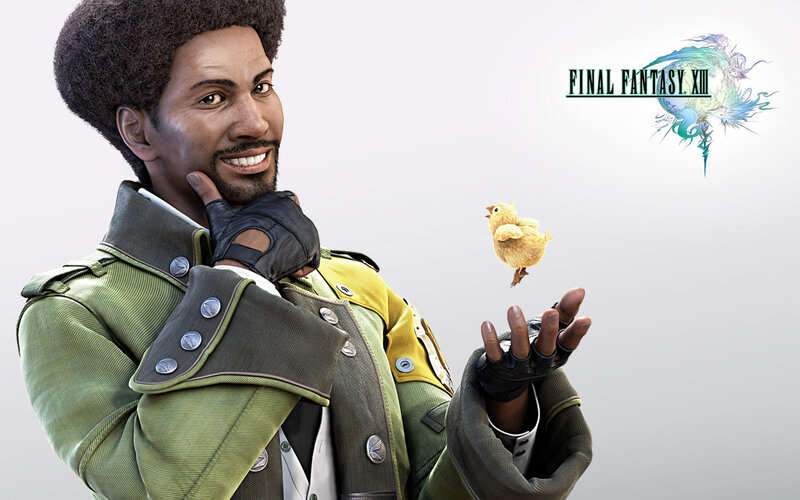 Cid and Chocobo in Final Fantasy XIII