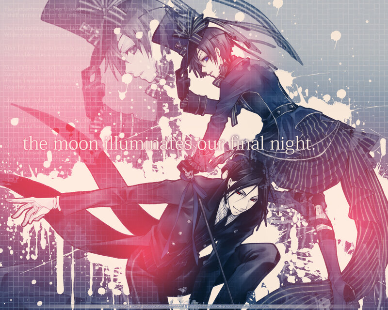Ciel and Sebastian in a dramatic scene