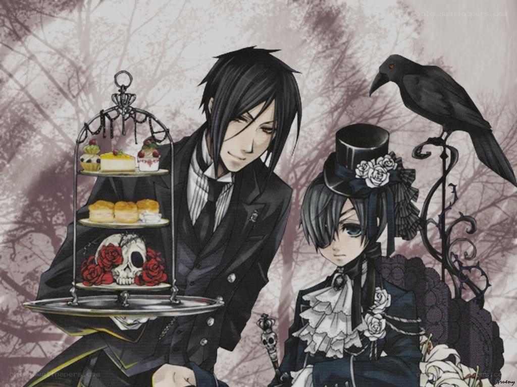 Ciel and Sebastian with tea