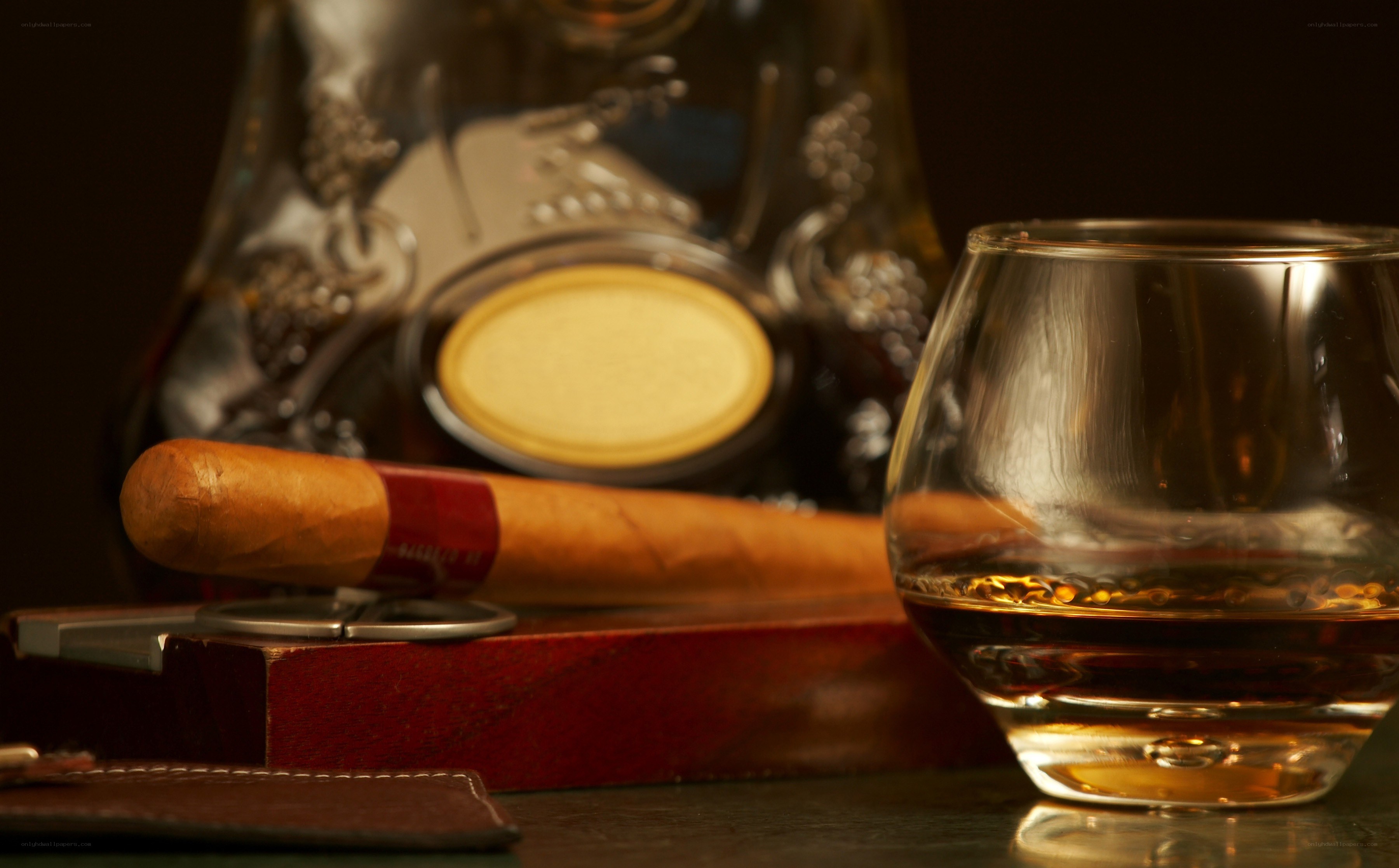 Cigar and whiskey glass