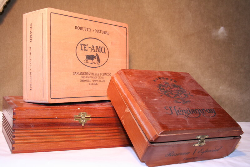 cigar boxes on display