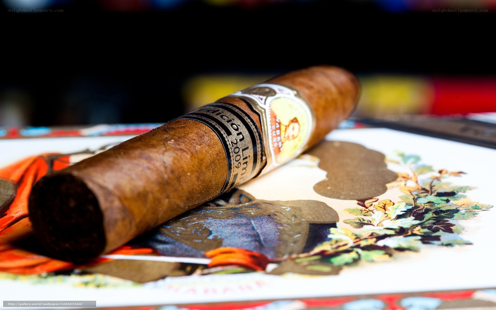 cigar on decorative paper