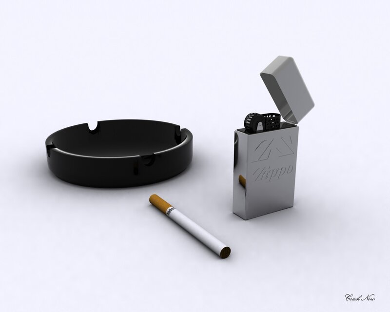 cigarette and lighter setup