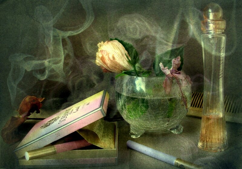 Cigarette Box and Perfume Bottle