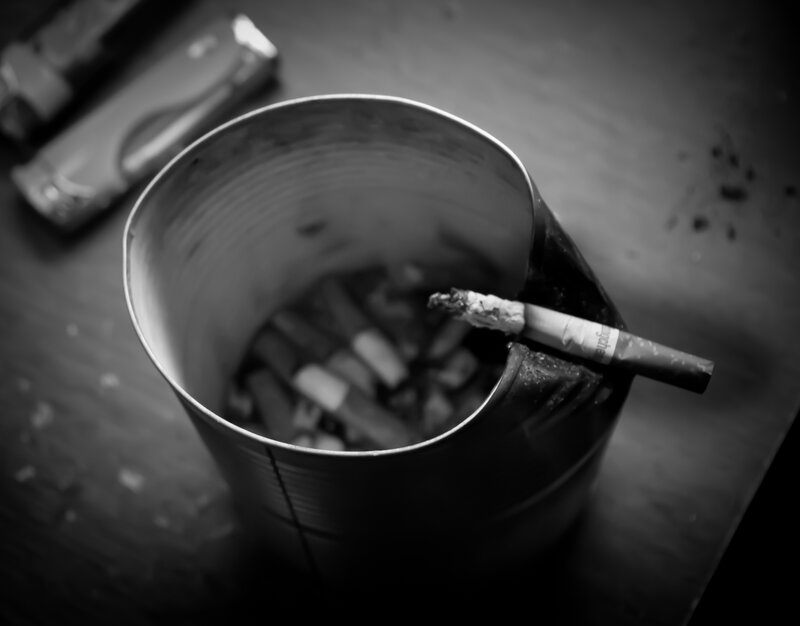 Cigarette Butt in Ashtray