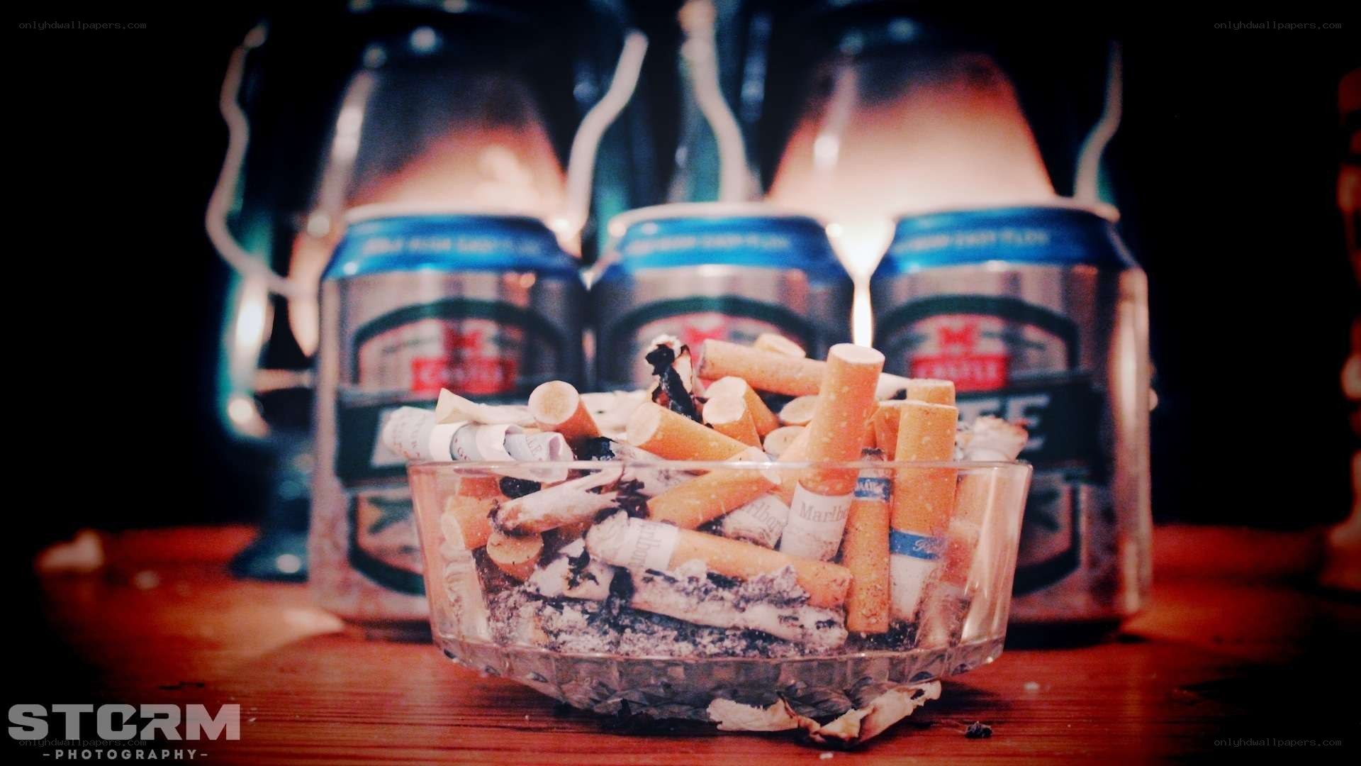 cigarette butts in ashtray