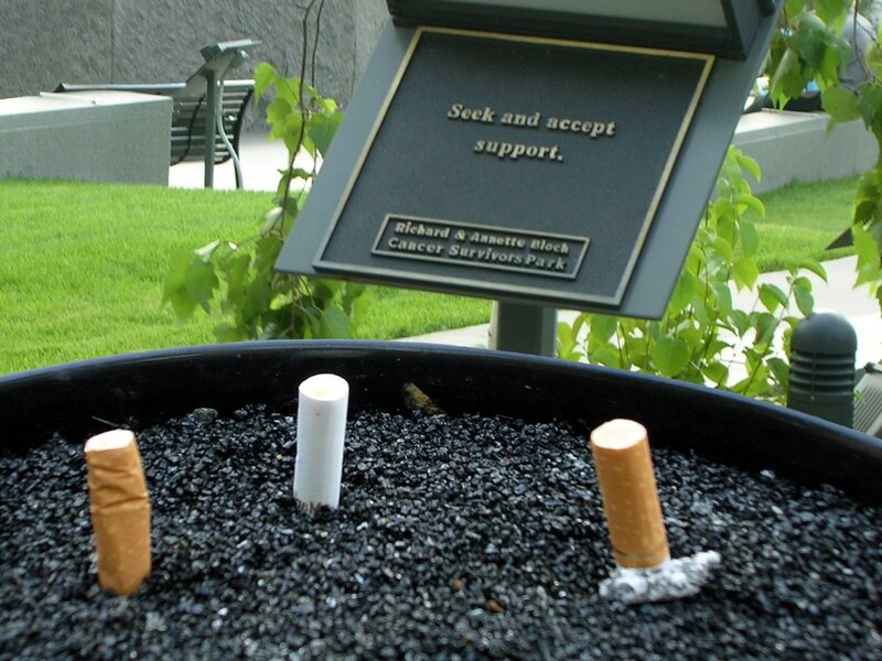 Cigarette Butts in Planter