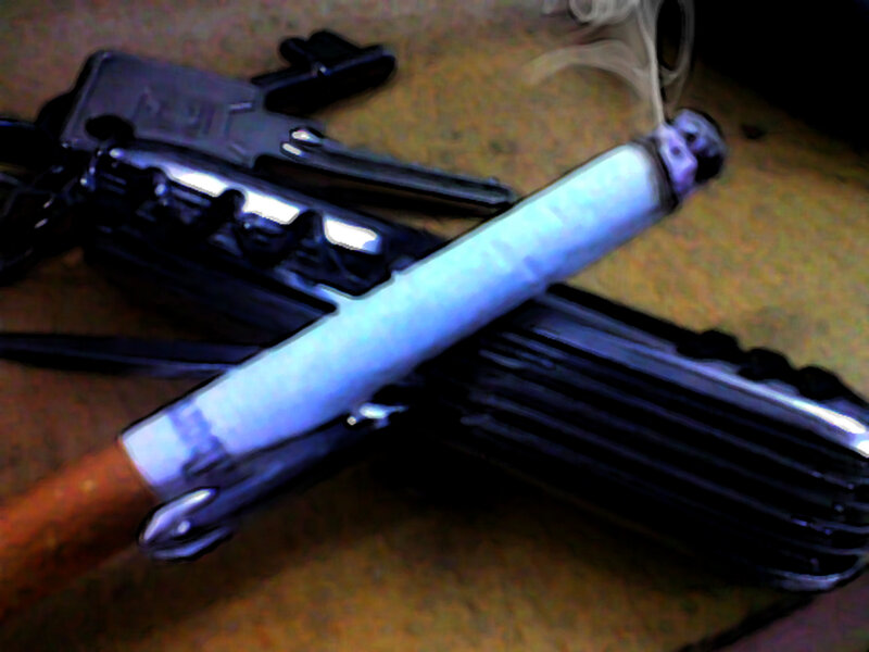 cigarette on multi-tool
