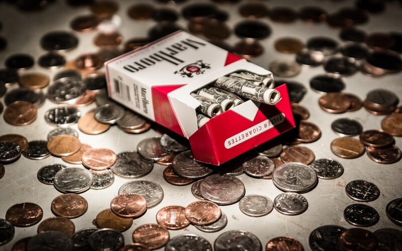 Cigarette Pack with Money