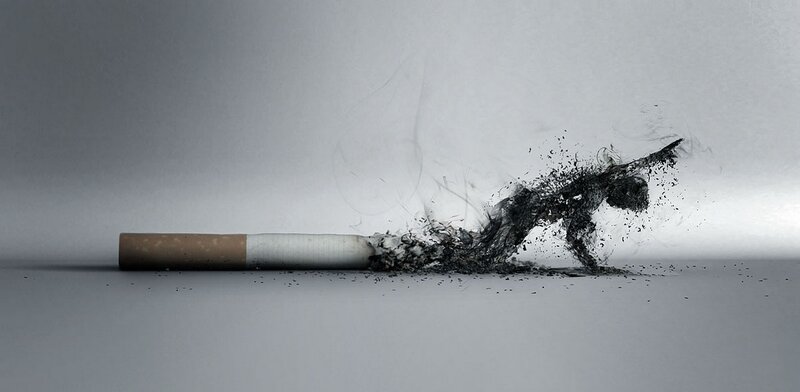 cigarette smoke forming a figure