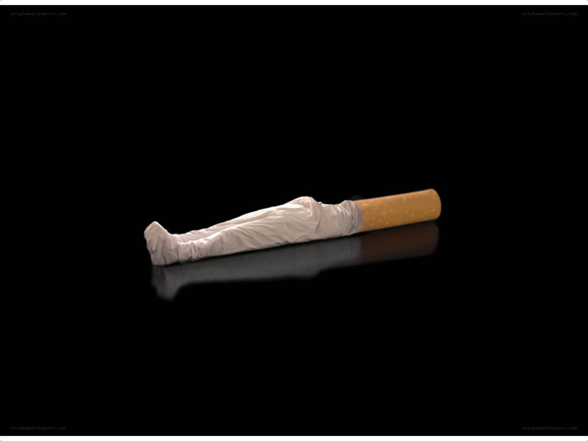 Cigarette with body wrapped in cloth