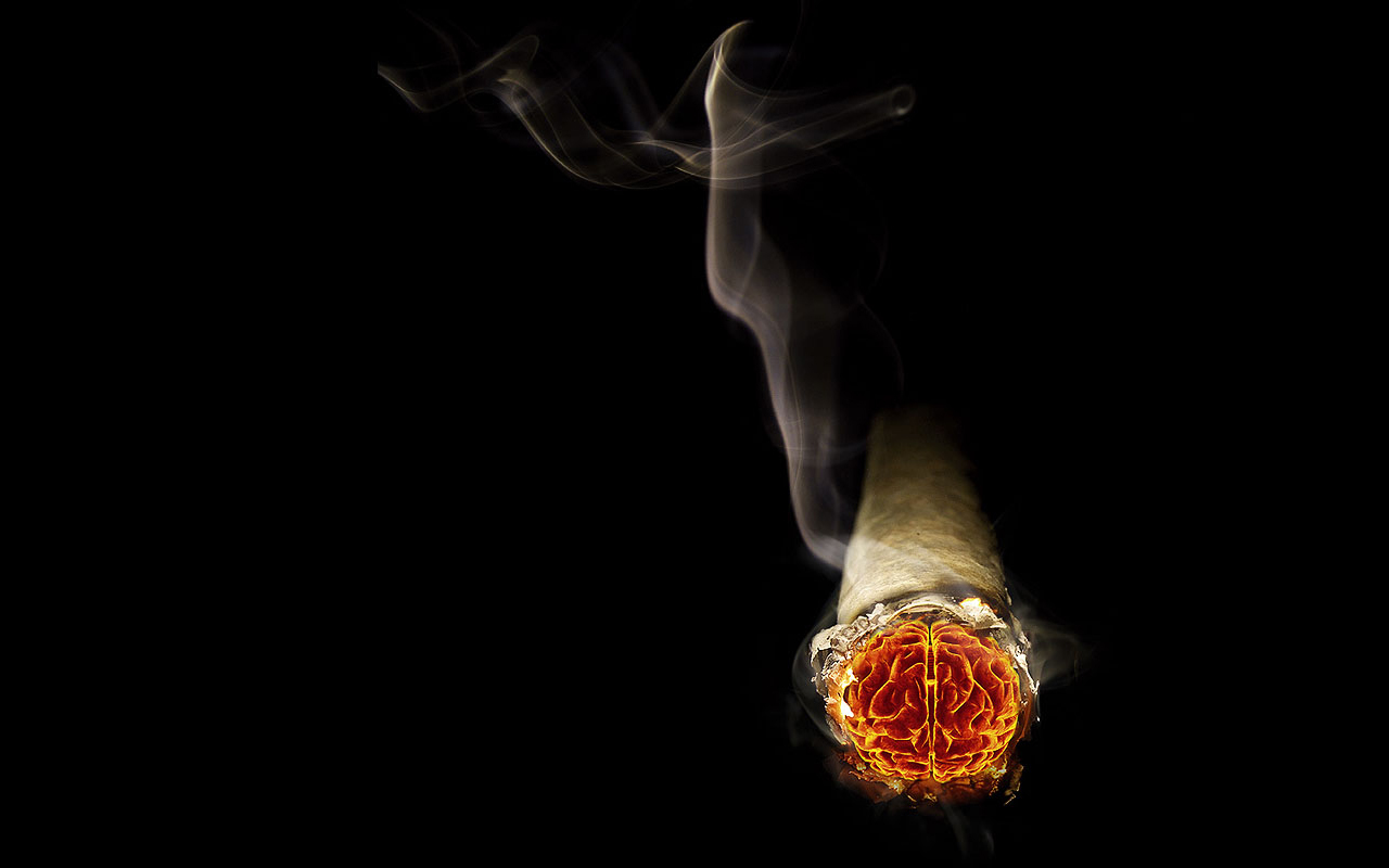 Cigarette with brain design