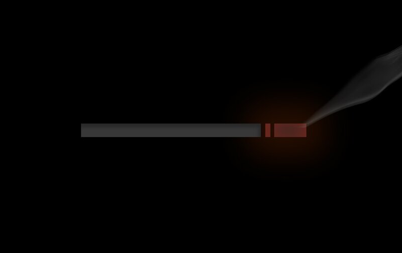 Cigarette with Smoke — Black, Dark