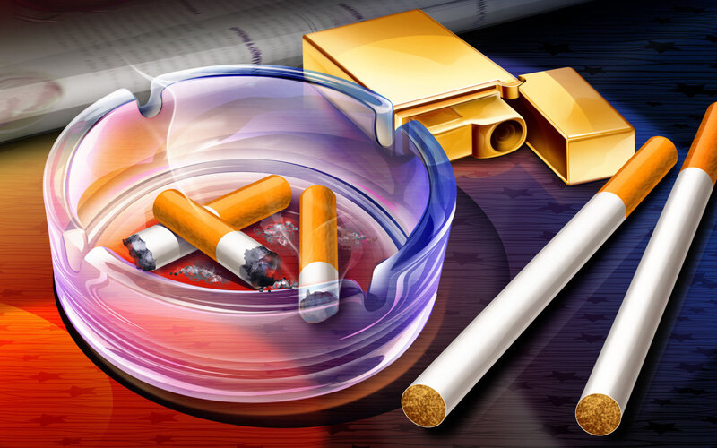 Cigarettes and Ashtray — Purple